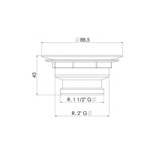 Válvula Esteves Cozinha 4.1/2" x 1.1/2" Cromado VVA232CWB