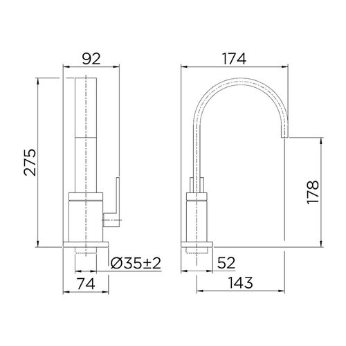 Torneira Docol Lavatório Mesa Square Bica Alta Cromado