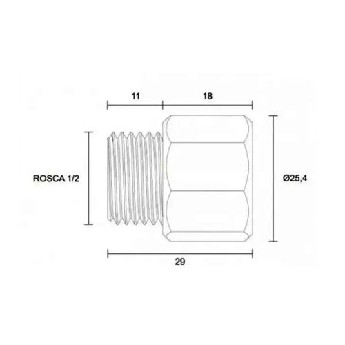 Aumento Blukit para Torneira 1/2" x 11mm 7010 171601212