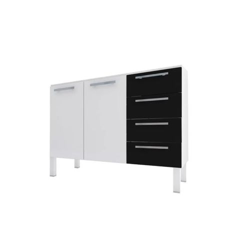 Gabinete Cozimax Venus Flat para Pia 1,20 Metros Preto 87633