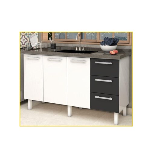 Gabinete Cozimax Venus Flat para Pia 1,50 Metros Preto 87637