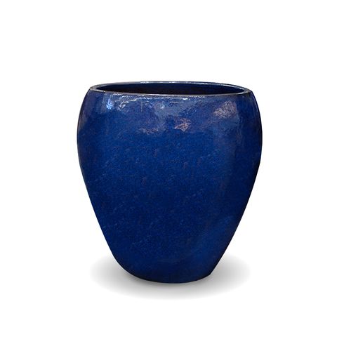 Vaso Decor Modelo Vietnamita Redondo 52x52cm Azul