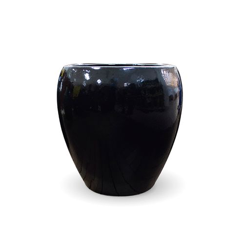 Vaso Decor Mod Vietnamita Redondo 52x52cm Preto