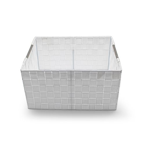 Cesto Baixo Fita Decor 30x20cm Branco
