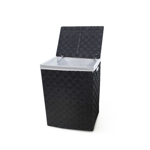 Cesto Lavanderia Decor Fita 27x51cm Preto