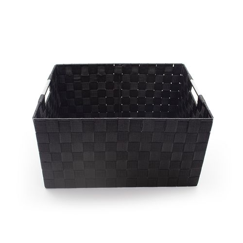 Cesto Baixo Fita Decor 30x20cm Preto