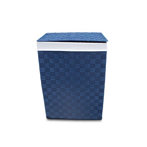 Cesto Lavanderia Decor Fita 27x51cm Azul Escuro