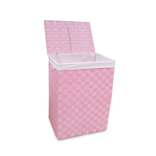 Cesto Lavanderia Decor Fita 31x55cm Rosa