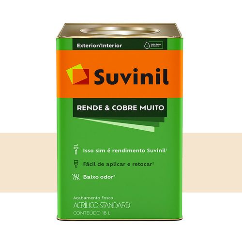 Tinta Suvinil Rende e Cobre Muito Fosco Areia 18 Litros  50308252