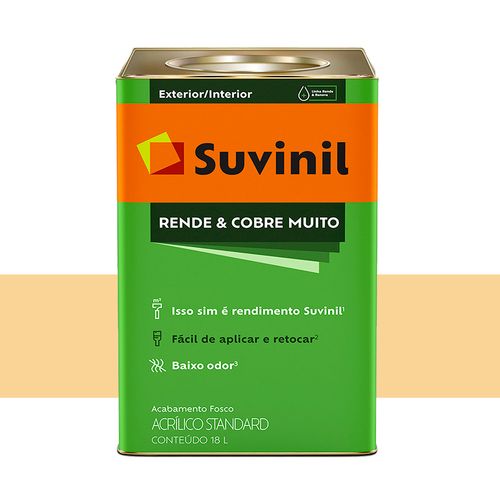 Tinta Suvinil Rende e Cobre Muito Fosco Cromo Suave 18 Litros 50518242