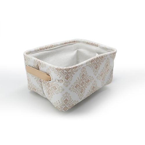 Cesto Decor Bege/Marrom Ladrilhos 26,6x19x12,7cm