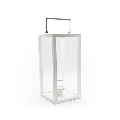 Lanterna Decor a Vela Tamanho G Branco 22x47cm