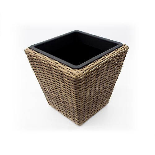 Vaso Polirattan Decor para Jardim 28x28cm P Castanho
