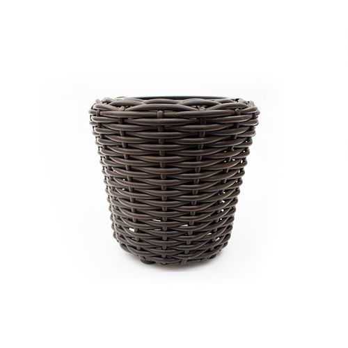 Vaso Polirattan Decor para Jardim 18x17cm Marrom