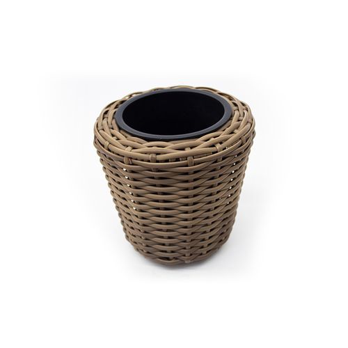 Vaso Polirattan Decor Para Jardim 18x17cm Castanho