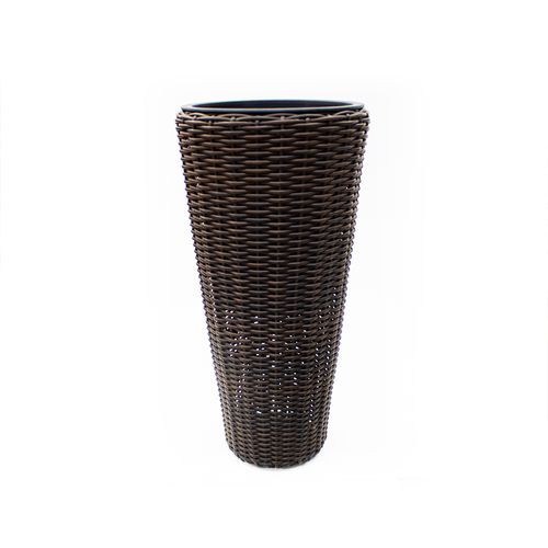 Vaso Polirattan Decor para Jardim 28x60cm Marrom
