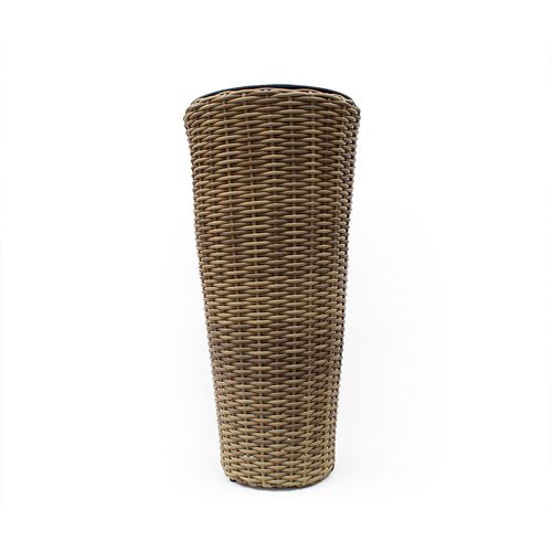 Vaso Polirattan Decor para Jardim 28x60cm Castanho