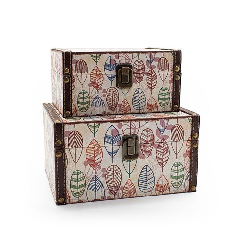 Conjunto Baús Decor 2 Peças Floral