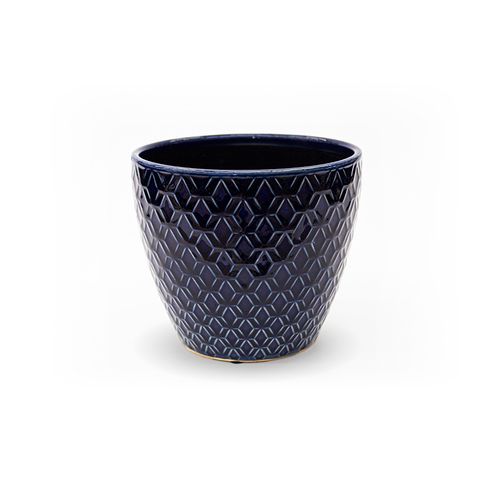 Vaso Decor Ceramica JYH 17x14Cm Azul Marinho 1841B-2