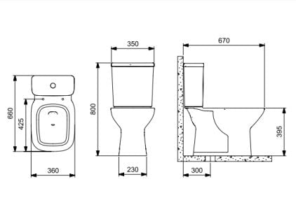 Kit Roca Combo Bacia com Caixa Acoplada Debba Square Branco