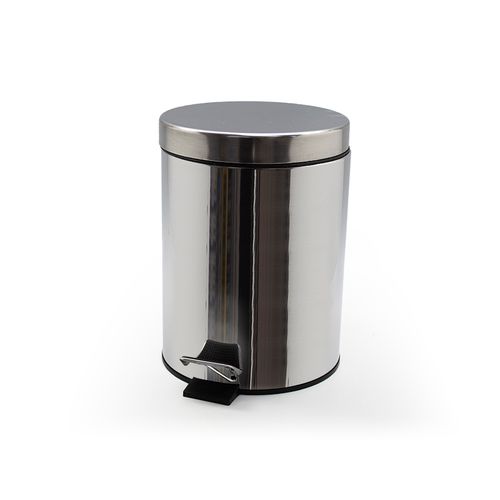 Lixeira Decor Inox Brilhante 5 Litros com Pedal e Balde