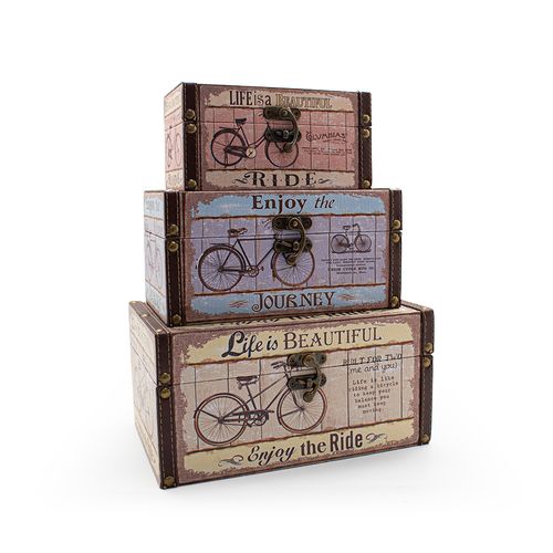 Conjunto de Baús Decor Life Is A Beautiful 3 Peças