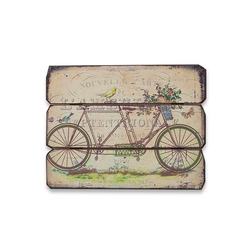 Quadro Decor Bicicleta e Flores 45x35cm
