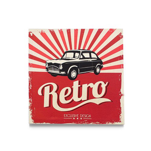 Quadro Decor Retro Vermelho 50x50cm