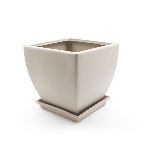 Vaso Cerâmico Decor  Branco 22,5x22,5cm