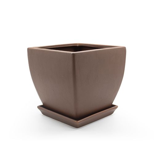 Vaso Cerâmico Decor Marrom 22,5x22,5cm