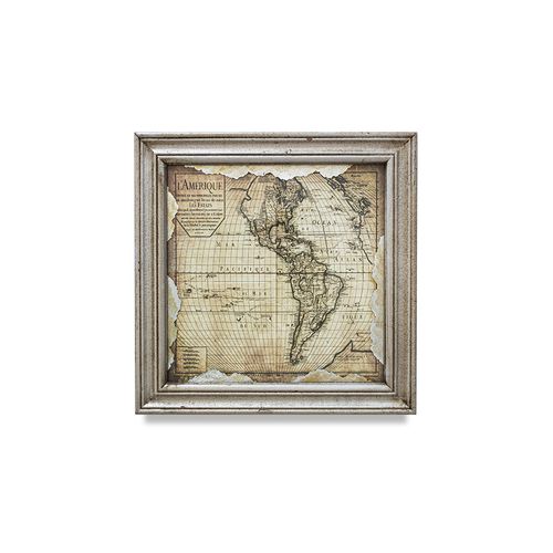 Quadro Decor Mapa das Américas 40x40cm