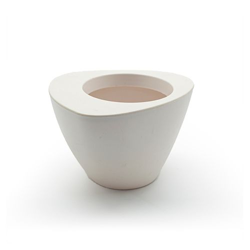 Vaso Plástico Decor para Jardim 19,5x12,5 Branco