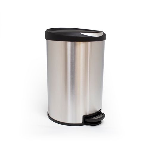 Lixeira Decor Inox Fosco 12 Litros com Pedal Redonda