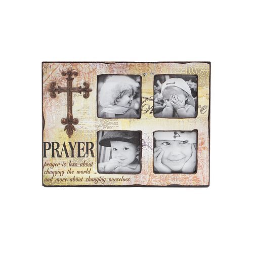 Quadro e Porta Retrato Decor Prayer para 4 Fotos 30x22,5cm