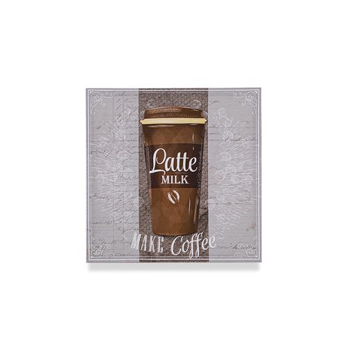 Quadro Decor Latte Milk/Make Coffee 40x40cm