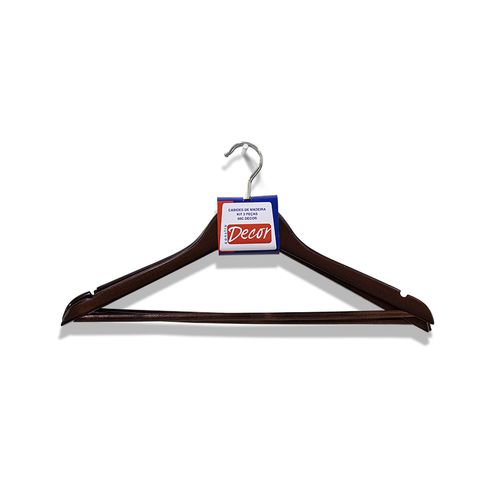 Cabides Decor Madeira Kit 03 Peças Mogno 44,5x23x1,2cm