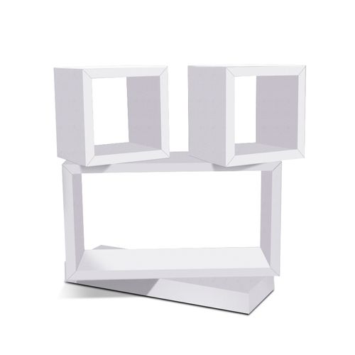 Conjunto 4 Nichos Decor MDF Branco Fosco