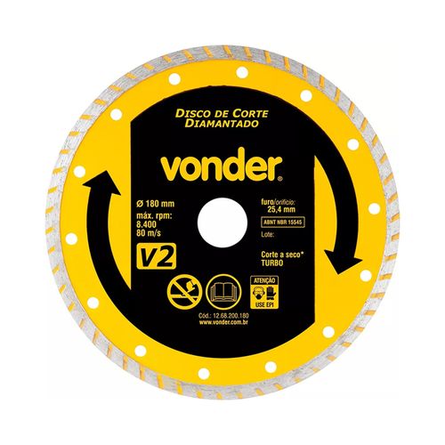 Disco Vonder Diamantado 180mm V2 Turbo 1268200180