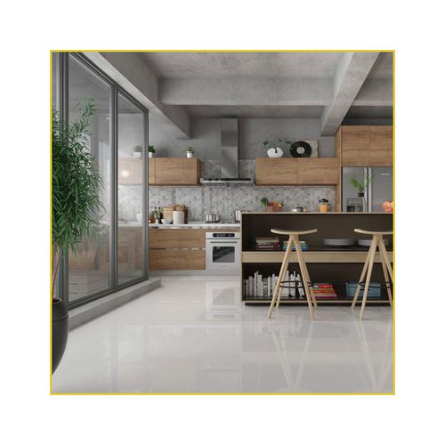 Piso Porcelanato Incefra 55X55 Folha de Prata Esmaltado Polido Retificado PPI55190