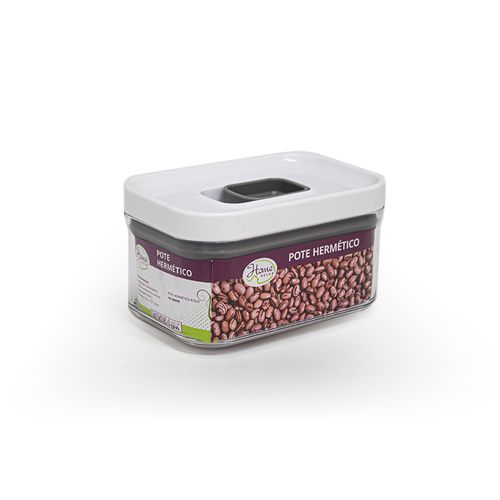 Pote Decor Hermetico Quadrado 670ML Transparente HD-68090