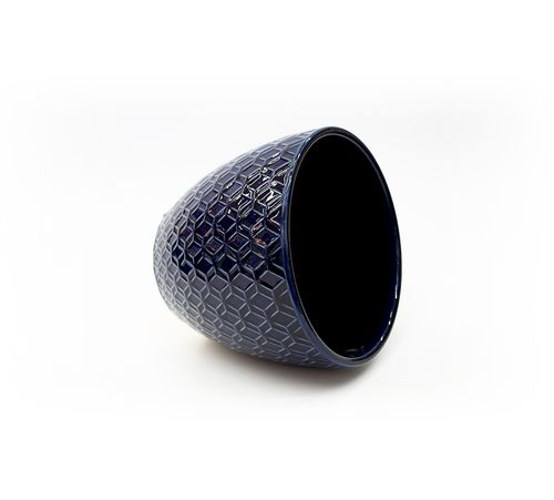 Vaso Decor Ceramica JYH 20x18Cm Azul Marinho 1841B-1
