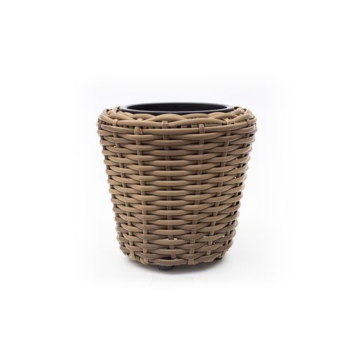 Vaso Polirattan Decor Para Jardim 18x17cm Castanho