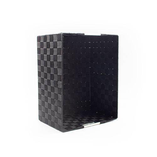 Cesto Baixo Fita Decor 30x20cm Preto