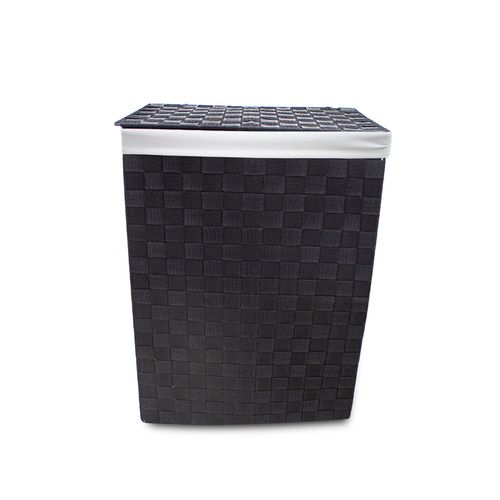 Cesto Lavanderia Decor Fita 27x51cm Preto