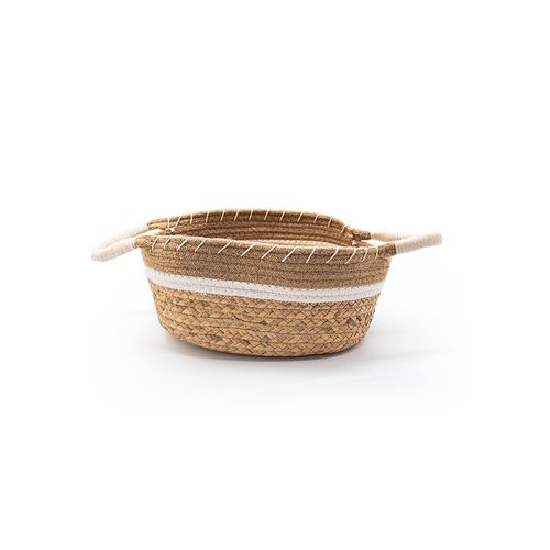 Cesto Decor Redondo Marron/Bege 27x20cm