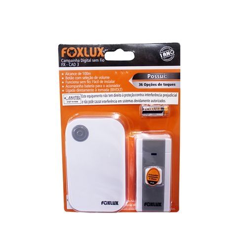 Campainha Foxlux 12.01 sem Fio Ding-Dong Bivolt