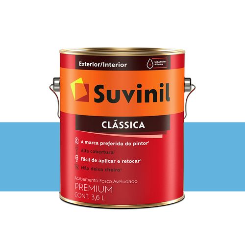 Tinta Suvinil Clássica Fosco Azul Anil 3,6 Litros 53348780