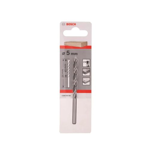 Broca  Bosch Espiral Para Madeira Em Aço Carbono 5mm 2608596302-000