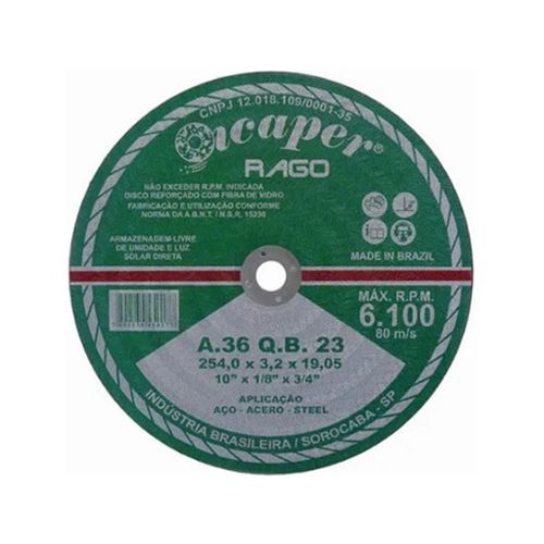Disco Corte Icaper Aço 2t 12x1/8x 5/8  a36qb23
