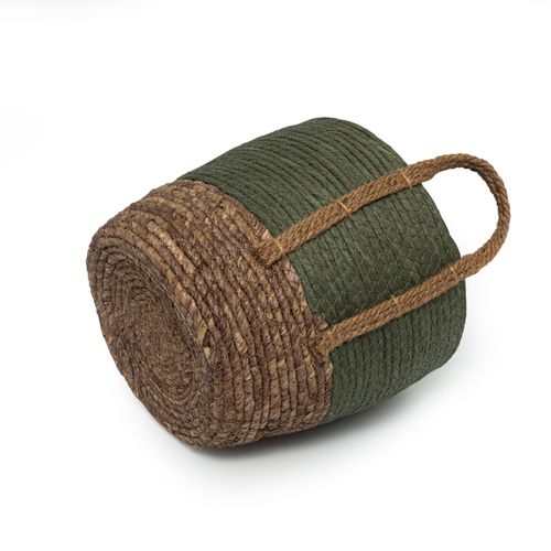 Cesto Casa OK 32x27Cm M Palha Natural Verde VH219530